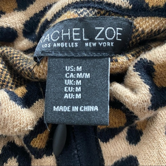 RACHEL ZOE Zip Up Knit Leopard Sweater - Picture 6 of 7
